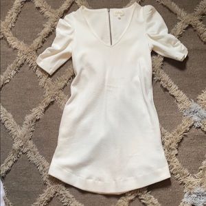 Anthropologie puff sleeve white dress